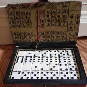 Beautiful Chinese dominoes set with artistic original box